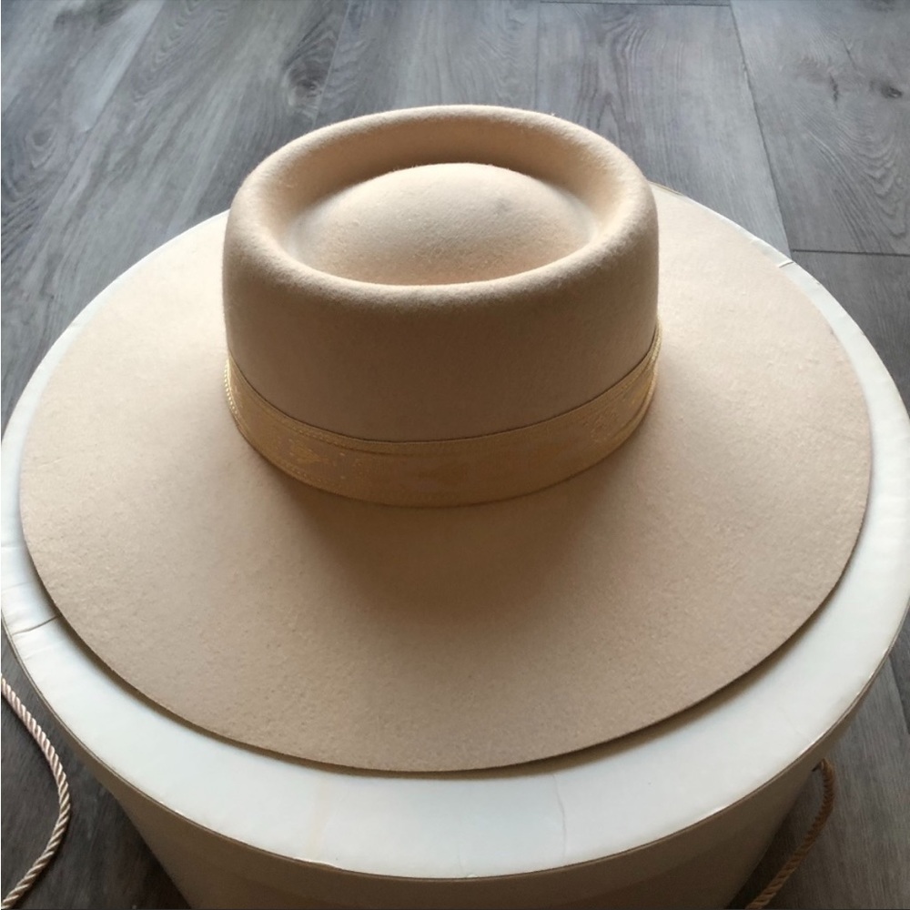 LACK OF COLOR JUNO CREAM BOATER WOOL HAT MEDIUM
